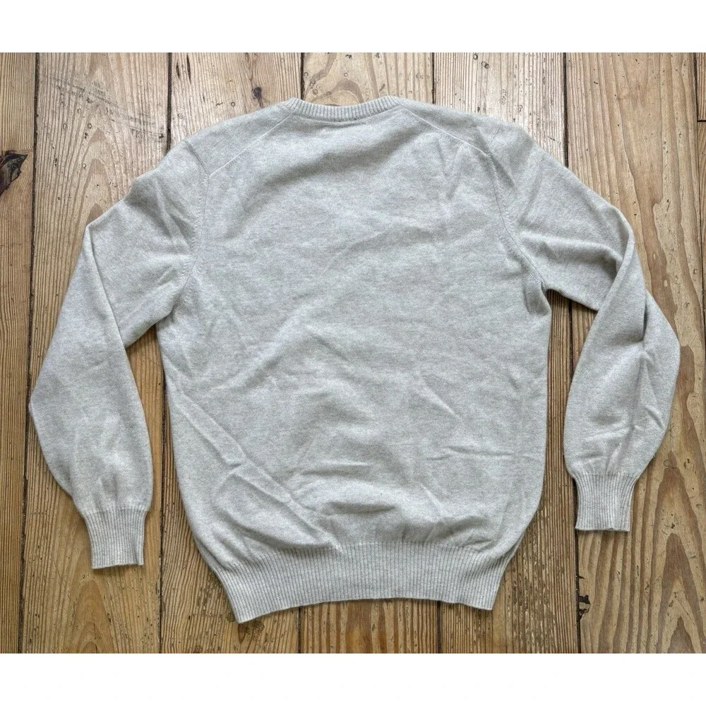 Brunello Cucinelli 100% Cashmere V Neck Sweater Made In Italy Mens Size Med Tan